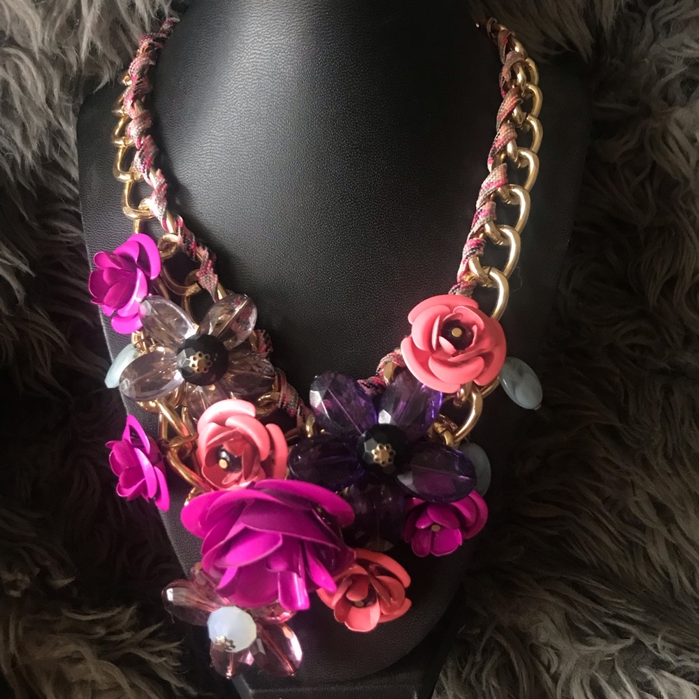 Vibrant Flower Statement Necklace